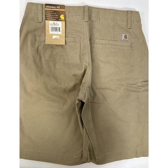 New Carhartt Women's Bermuda Shorts Size 16 Adjustable Waist Canvas Work Tan - Picture 1 of 6